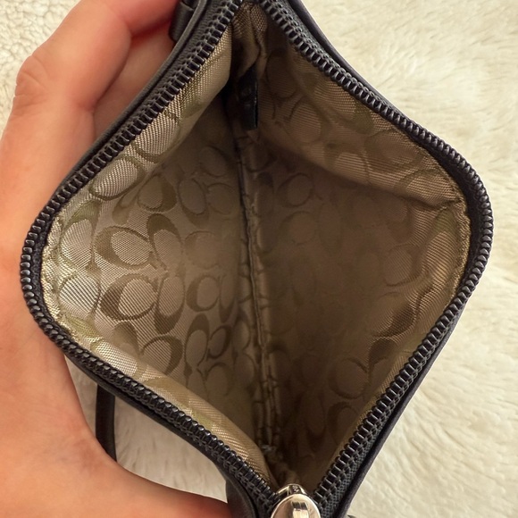 Coach Black Leather Pouch with Strap - Picture 3 of 3